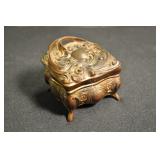 Vintage Metal Jewelry Box, 3.5" X 3.5"