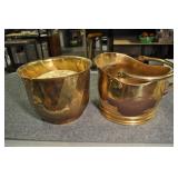 Brass Planter Containers, Pair, 9"