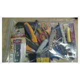 Assrtd- tin snips,  wire strippers, box knives,