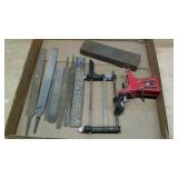 Sharpening tools- chainsaw sharpener, files,