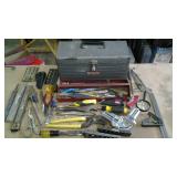Metal craftsman tool box with contents- Stanley,