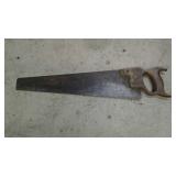 Vintage Wood Handled Hand Saw, 22"