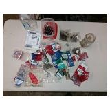 Assorted fasteners.  insulated staples wood