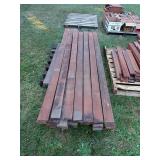 Pallet of eucalyptus wood. 25 pieces, 100" x