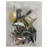 assorted gardening tools, primers, lovers,