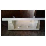 Small white key holder wall shelf
