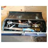 Small tool box with snap-on ratchet.