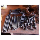 Galvanized 1/2" lag screws, hex bolts. Plates and