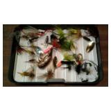 Box of fly fishing flies