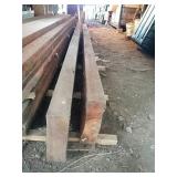 2 hard wood beams, 3x9-1/2", 8 & 10