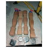 4 Gerber wood legs with hardware.