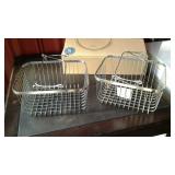 Pair of chrome baskets, 11"