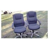 Pair of grey office chairs