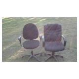 Pair of black office chairs