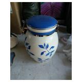 White and blue jar.