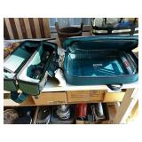 Portable wine glass set and Pyrex set.