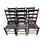 Set of 6 Ladder back Dining Chairs