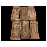 Six Historic Red Clay Bricks