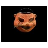 Antique Paper Mache Cat Jack O Lantern