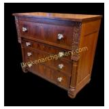 Classical 4 Drawer Flame Mahogany Chest