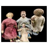 Leather and Cloth Sewn Dolls