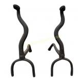 Pair Antique Snake Form Andirons