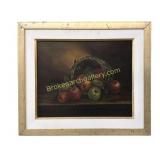 Still Life with Basket of Apples, Oil on Canvas