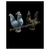 Two Pottery Roosters