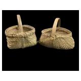 Two Woven Country Egg Baskets