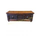 Folk Art Walnut Storage Trunk