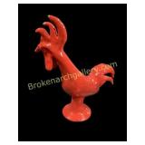 Brown Pottery Red Rooster