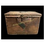 Folk Art Leather Covered Box