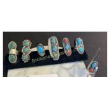Turquoise & coral rings