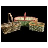 Three Painted Country Garden Baskets