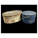 Two Early Wallpaper Band Boxes