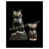 Two Cast Iron Cat Doorstops