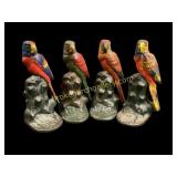 Four Cast Iron Bird Doorstops