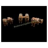 Three Folk Art Carved Oxen