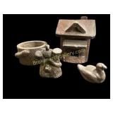Four Pieces Sewer Tile Art