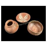 Three Pieces Native American Pottery