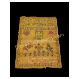 Early Unframed School House Sampler