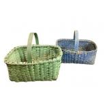 Two Primitive Woven Garden Baskets