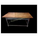 3 Board Top Farm Table W Trestle Base