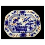 Large Ironstone Flow Blue Platter