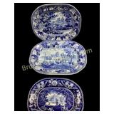 Three Ironstone Transfer Platters