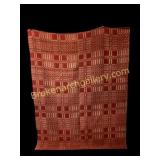 Red and White Loom Woven Quilt