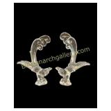Pair Heisey Glass Pheasants