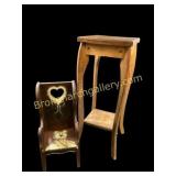 Wood Plant Stand, Childs Chair