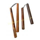 Vintage Wooden Nunchaku & Practice Batons