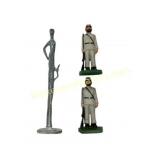 Two Iron Soldier Figurines and a Metal Sculpture